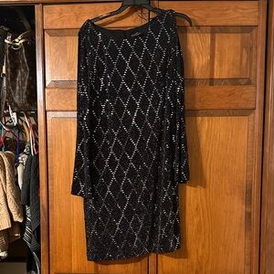 Jessica Howard Black Sequin Long Sleeve Dress